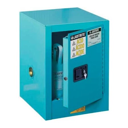 Justrite 4 gal, 1 Shelves, 18-Gauge Steel, 17 in W x 22 in H x 17 in D, Blue 8904222